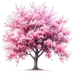 Fototapeta premium Pink Blossoms Tree Against Dark Backdrop