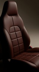 Obraz premium Luxurious quilted leather car seat with sophisticated stitching detail.