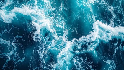 青く輝く波が躍動する美しい海のテクスチャ背景4