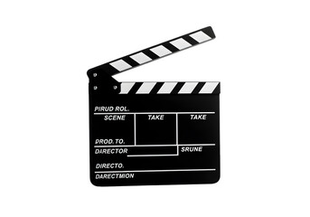Filmmaking Clapperboard on transparent background