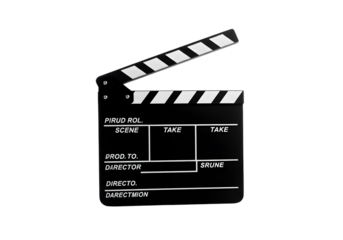 Filmmaking Clapperboard on transparent background