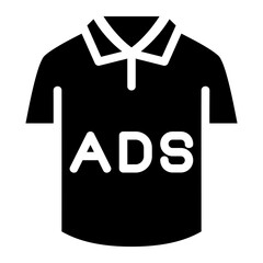 Naklejka premium Ads On Shirt Solid Icon