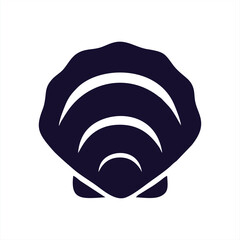 Dark Scallop Seashell Silhouette Marine Icon