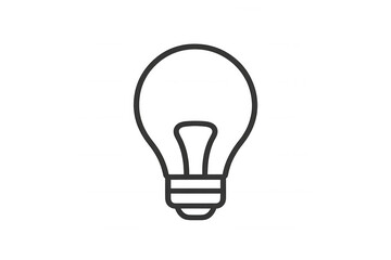 Light bulb line icon representing idea, inspiration, creativity, and solution with a transparent background