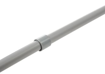 PVC Pipe Section with Coupling on transparent background