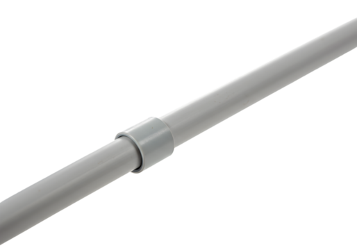 PVC Pipe Section with Coupling on transparent background