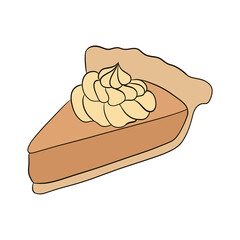 Thanksgiving illustration with pumpkin pie