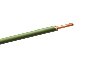 Green Wire with Exposed Copper on transparent background