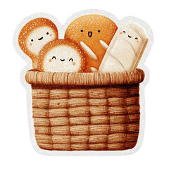 Adorable Baked Goods Basket with Happy Faces