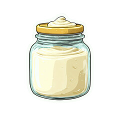 Creamy Mayonnaise Sauce in Glass Jar