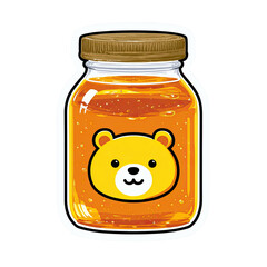 Sweet Honey Jar with Cute Bear Face