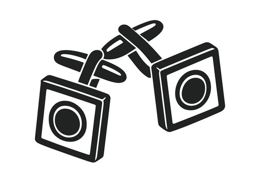 black cufflinks with square design clip art preview