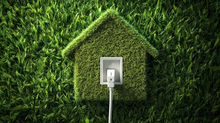 Eco-friendly house symbolizing renewable energy.