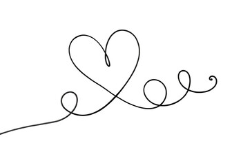 Sparkling white heart shape formed by delicate light trails and dots isolated on transparent background