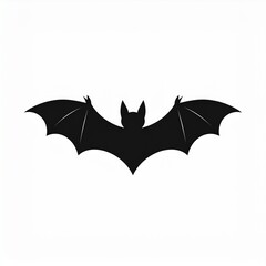 Fototapeta premium Black bat silhouette isolated on white background for halloween design