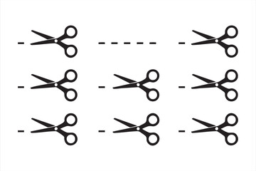 Black silhouette of cutting tools and scissors for creative design projects