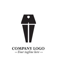 Woman Short Pants Logo Symbol in Black on the White Background Minimalist Fashion Illustration