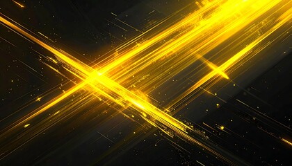 Diagonal bright yellow light streaks against a dark background