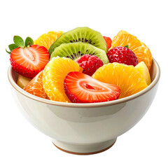 A refreshing bowl of mixed berries and citrus slices looks appetizing.