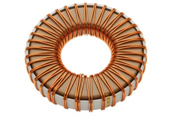 Toroidal Inductor Component on transparent background