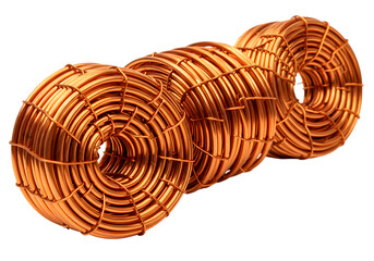 Copper Coils on White on transparent background