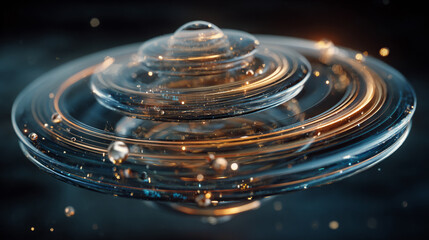 A glowing digital spiral floats suspended in the dark void of space. Hyperrealistic neon light traces its curves, casting subtle reflections and emphasizing its futuristic, abstract, and high-tech pre