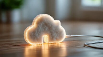 Innovative fiber light connection modern workspace conceptual image indoor environment close-up view technology and design integration