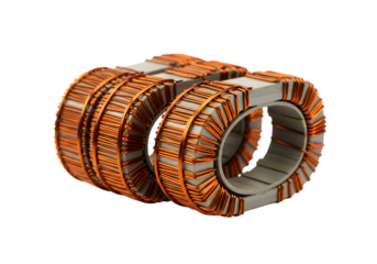 Electrical Copper Coils on transparent background