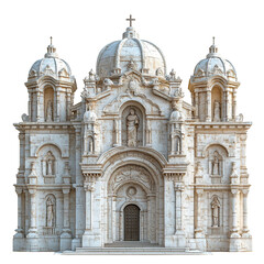 Obraz premium 3D front view illustration of a Ica Cathedral Peru monument isolated on a white transparent background