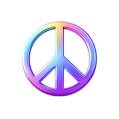 Vibrant Iridescent Peace Symbol