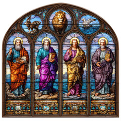 Obraz premium Vibrant Stained Glass Depicting Four Evangelists