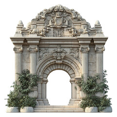 Obraz premium 3D front view illustration of a San José de los Molinos Peru monument isolated on a white transparent background 
