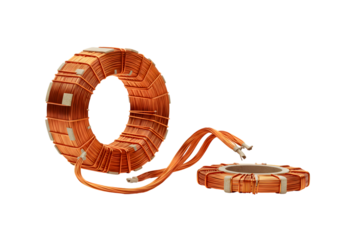 Copper Wire Inductors on transparent background