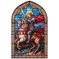 Obraz premium Magnificent Stained Glass Knight on Armored Horse