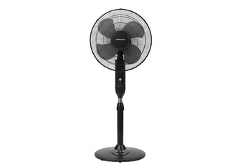 Black Pedestal Fan on transparent background