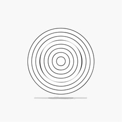 Concentric circles illustration minimalist design on white background