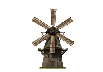 Traditional Windmill Isolated on transparent background