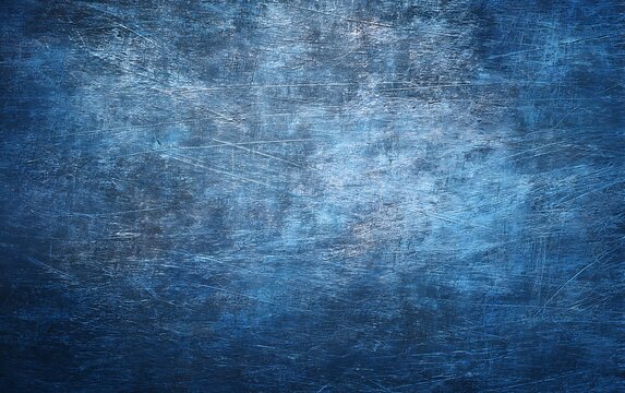 Abstract dark blue grunge background with a heavily scratched and weathered surface creating a vintage texture - Powered by Adobe