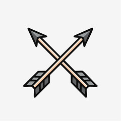 Crossed arrows illustration conceptual symbol of direction and decision making