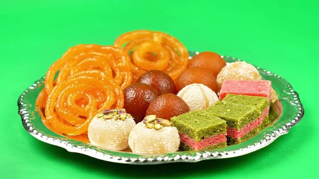 Delicious Indian sweets assortment on festive platter, perfect for celebrating Diwali and sharing traditional treats with family and friends