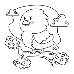 Hand drawn bird outline illustration silhouette