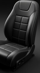 Obraz premium Modern black leather seat with contrasting stitching.