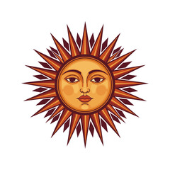 Human-Faced Sun Vector Symbol for Sinhala and Tamil New Year