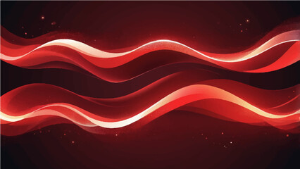 Abstract red background with flowing wave design