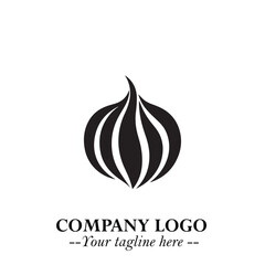 Pumpkin Logo Symbol in Black on the White Background Minimalist Vegetable Vector Illustration