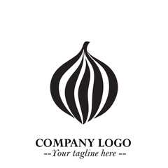 Pumpkin Logo Symbol in Black on the White Background Minimalist Vegetable Vector Illustration