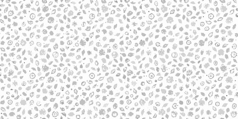 Delicate hand drawn floral pattern with subtle gray and white watercolor textures