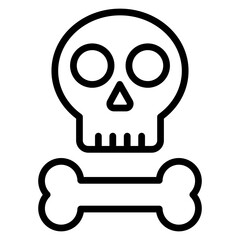 Skeleton Vector Line Icon Design