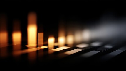 An abstract image representing data analysis or financial trends with glowing charts and graphs on a dark background.