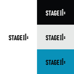 Obraz premium Modern STAGE Brand Identity with Sound Wave Icon